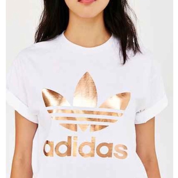 adidas trefoil rose gold tee